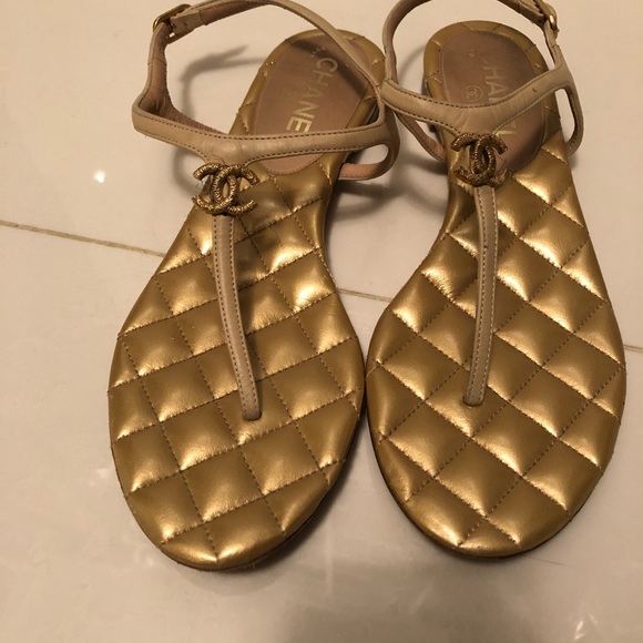 Chanel gold sandals - Picture 6 of 7